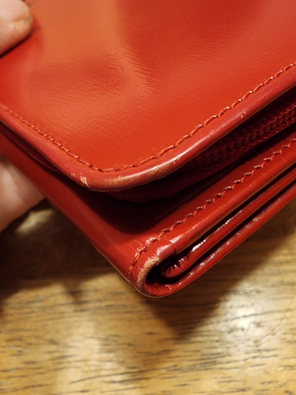 vintage Loewe red leather long wallet - Picture 5 of 16